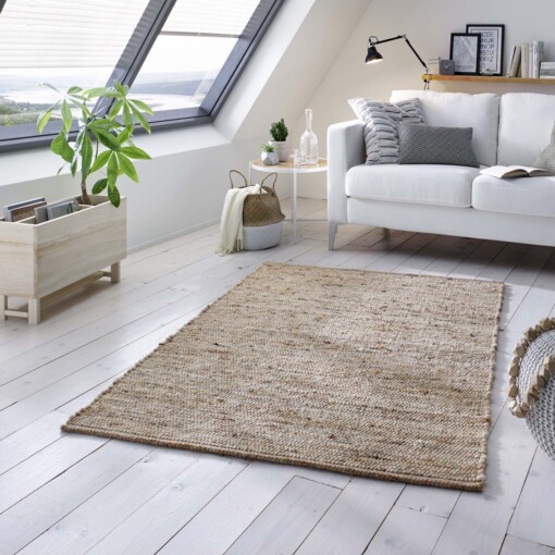 Tapis laine tissé main Oslo - beige/Crème - sfeer