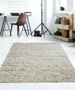 Tapis en laine tissé main Veve - gris/Crème - sfeer