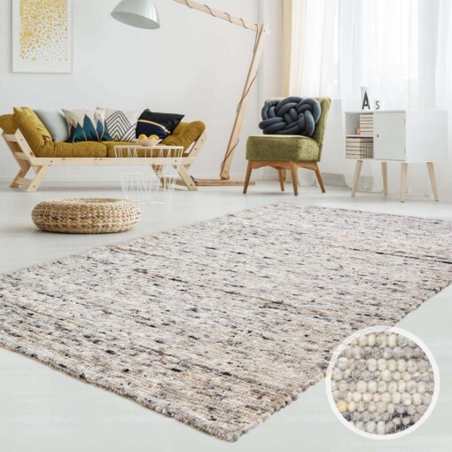 Tapis en laine tissé main Ylva - gris - sfeer