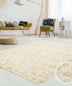 Tapis en laine tissé main Ylva - beige - sfeer