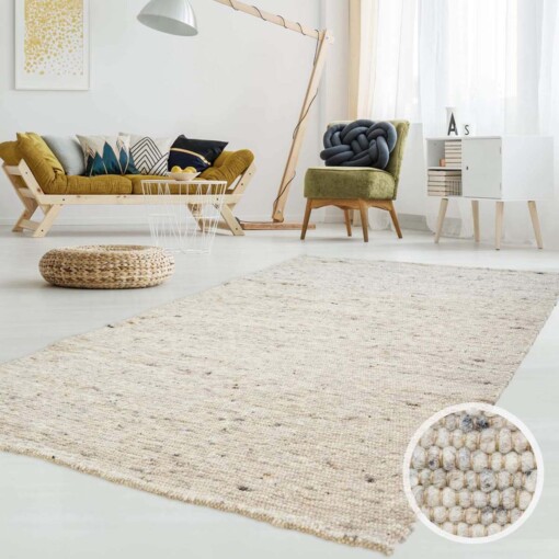 Tapis en laine tissé main Ylva - beige/gris - sfeer