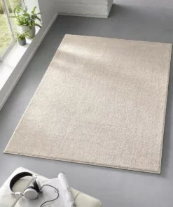 Tapis poil ras Qualis - Crème - sfeer