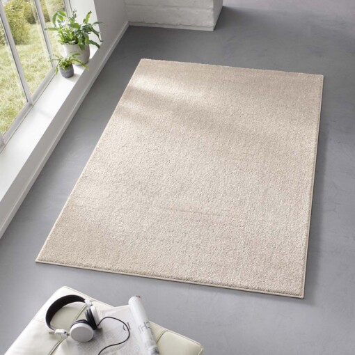 Tapis poil ras Qualis - Crème - sfeer