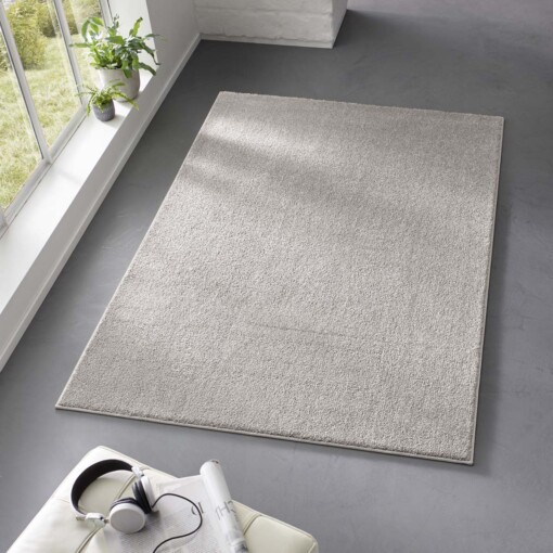 Tapis poils ras Qualis - gris - sfeer