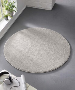 Tapis Rond poil ras Qualis - gris - sfeer