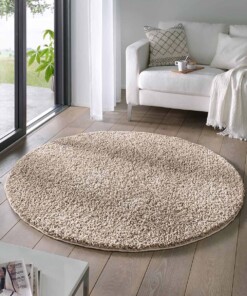 Tapis Rond poils longs Classic - beige - sfeer