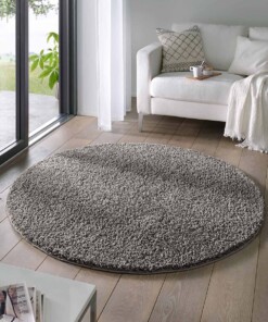 Tapis Rond poils longs Classic - gris foncé - sfeer