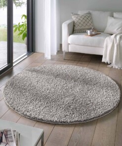 Tapis Rond poils longs Classic - gris - sfeer