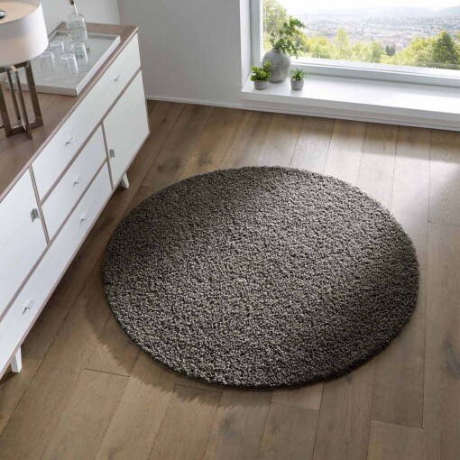 Tapis poils longs Rond Spectrum - gris foncé - sfeer