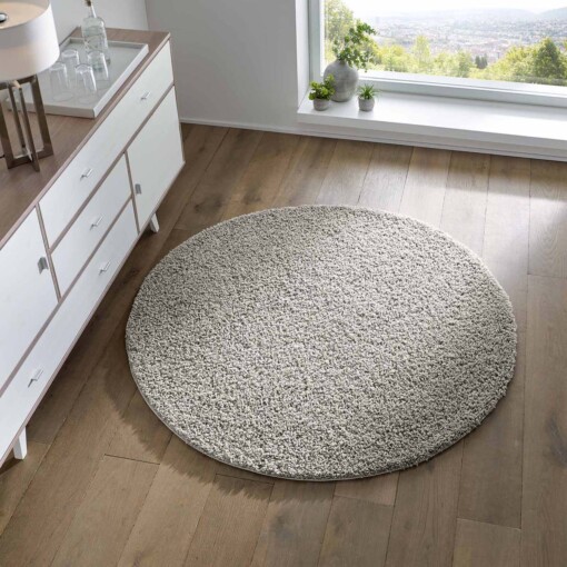 Tapis poils longs Rond Spectrum - gris clair - sfeer