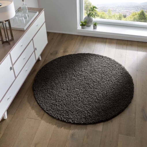 Tapis Rond poils longs Spectrum - noir - sfeer