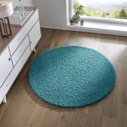 Tapis poils longs Rond Spectrum - turquoise - sfeer