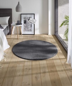 Tapis Rond moelleux Loft - gris anthracite (lavable à 30°C) - sfeer