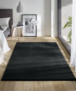 Tapis moelleux Loft - noir (lavable à 30°C) - sfeer