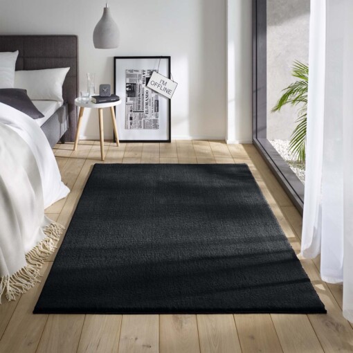 Tapis moelleux Loft - noir (lavable à 30°C) - sfeer