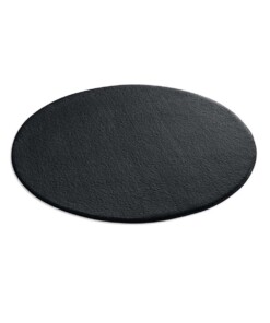 Tapis Rond moelleux Loft - noir (lavable à 30°C) - overzicht schuin
