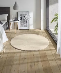 Tapis Rond moelleux Loft - Crème (lavable à 30°C) - sfeer