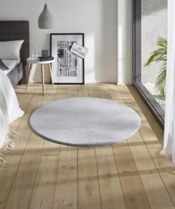 Tapis Rond moelleux Loft - gris (lavable à 30°C) - sfeer