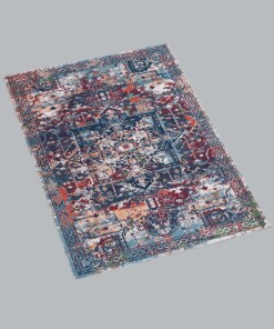 Tapis Kilim Nostalgic N°6 - bleu - overzicht schuin