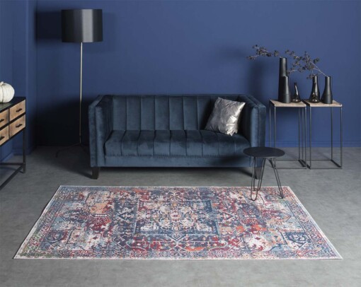 Tapis Kilim Nostalgic N°6 - bleu - sfeer