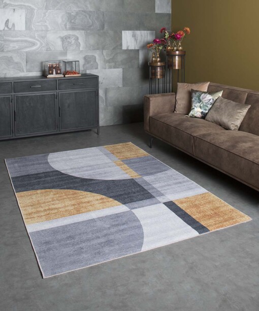 Tapis Géométrique - or/gris - sfeer