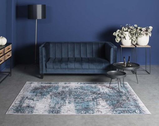 Tapis vintage Nostalgia N°2 - bleu - sfeer