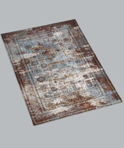 Tapis vintage Nostalgia N°7 - marron rouille - overzicht schuin