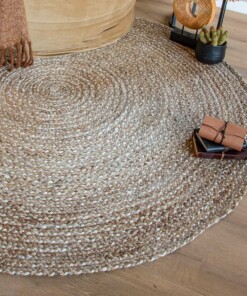 Tapis jute tressé Rond - naturel