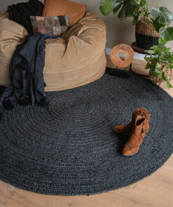 Tapis jute Rond Pure - noir [édition spéciale]