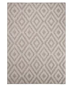 Tapis d'extérieur losange Kjeld - gris/Crème - overzicht boven