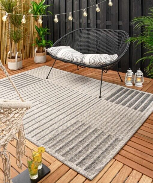 Tapis extérieur carreaux Urban - Crème/gris - sfeer