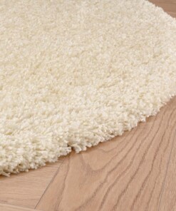 Tapis Rond poils longs Shaggy Grand - Crème