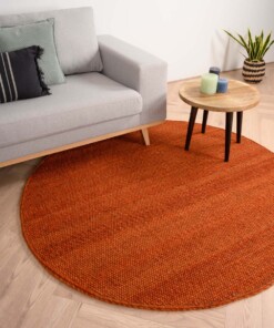 Tapis en laine Rond Lett - cognac