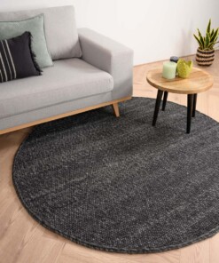 Tapis en laine Rond Lett - gris foncé