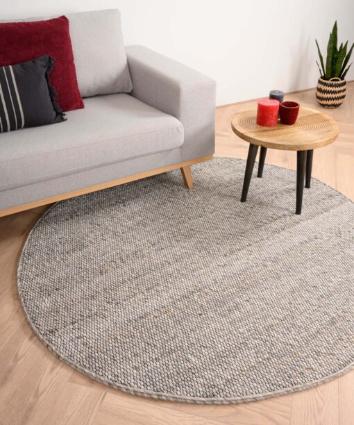 Tapis en laine Rond Lett - gris clair