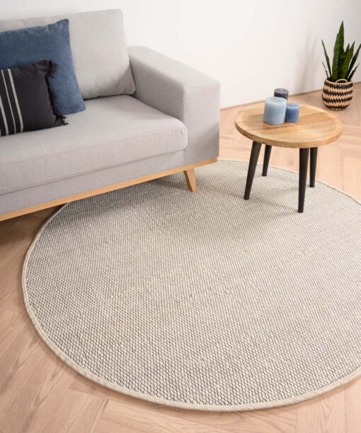 Tapis en laine Rond Lett - blanc