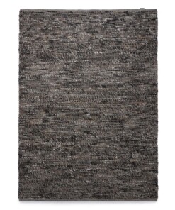 Tapis laine Lett - gris/marron - overzicht boven