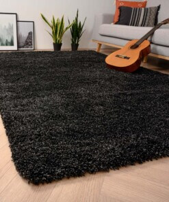 Tapis poils longs Shaggy Grand - gris anthracite