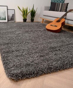 Tapis poils longs Shaggy Grand - gris foncé