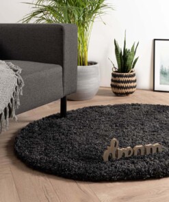 Tapis poils longs Rond - Cozy Shaggy - Anthracite - sfeer