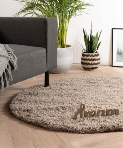 Tapis Rond poils longs Cozy Shaggy - beige - sfeer