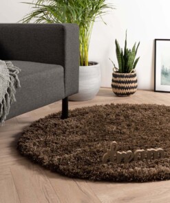 Tapis poils longs Rond - Cozy Shaggy - marron - sfeer, thumbnail