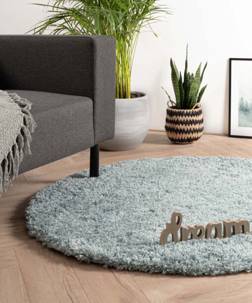 Tapis poils longs Rond - Cozy Shaggy - bleu clair - sfeer