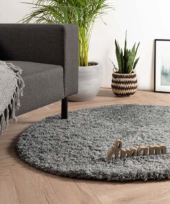 Tapis Rond poils longs Cozy Shaggy - gris - sfeer, thumbnail