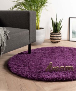 Tapis poils longs Rond - Cozy Shaggy - violet - sfeer