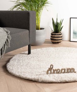 Tapis Rond poils longs Cozy Shaggy - blanc - sfeer