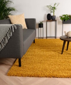 Tapis poils longs Shaggy Trend - jaune moutarde - sfeer