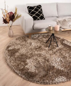 Tapis poils longs Rond Posh - beige - sfeer, thumbnail