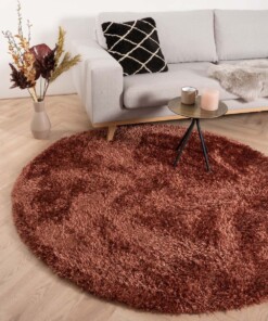 Tapis poils longs Rond Posh - cuivre - sfeer