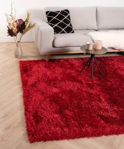 Tapis poils longs Posh - rouge - sfeer